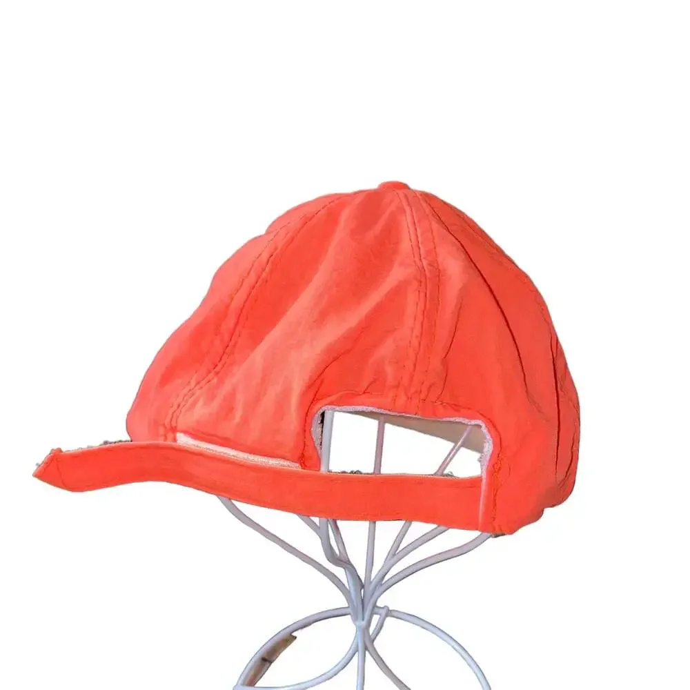 Vintage Lone Star Flight Museum Galveston Texas Hat Cap dad hat neon orange - Picture 3 of 5